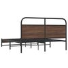 vidaXL Bed Frame Brown oak Steel, engineered wood Double Durable