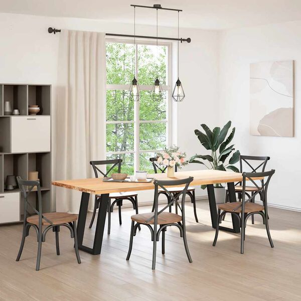 vidaXL Dining Table Leg Black Powder-Coated Steel 23.6 x 28.3-28.7 in