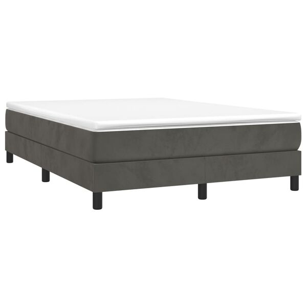 vidaXL Bed Frame Dark grey Velvet (100% polyester), Plywood, Engineered Wood