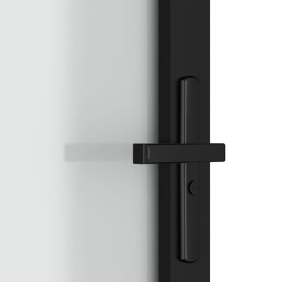 vidaXL Interior Door 36.6"x79.3" Black Matt Glass and Aluminum