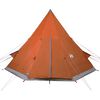 vidaXL Camping Tent Tipi 4-Person Orange Waterproof