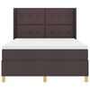 vidaXL Box Spring Bed with Mattress Brown 55.1" x 74.8" fabric