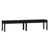 vidaXL Garden Bench Black Solid pine wood 80.1 in x 17.3 in x 17.7 in