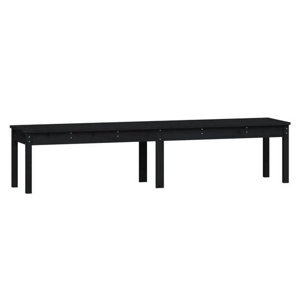 vidaXL Garden Bench Black Solid pine wood 80.1 in x 17.3 in x 17.7 in