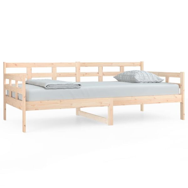 vidaXL Day Bed Natural Pine Solid Pine Wood Single size