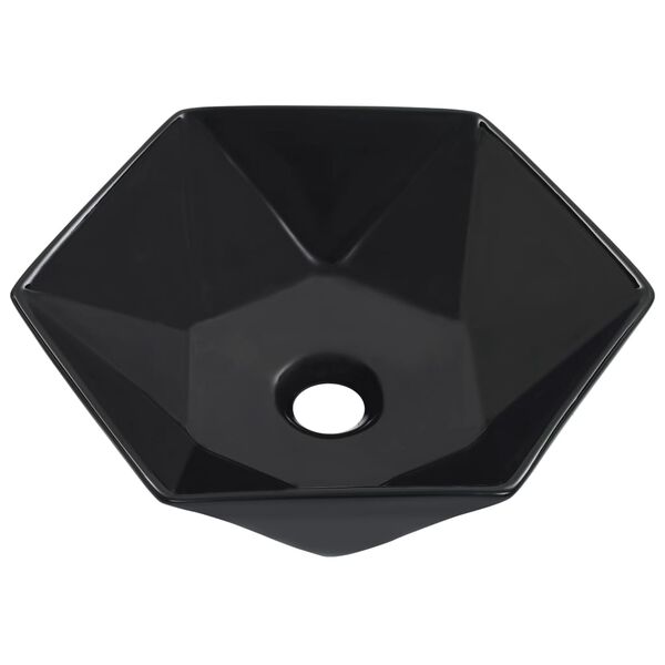 vidaXL Wash Basin 16.1x14.4x4.7" Ceramic Black