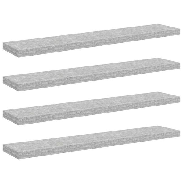 vidaXL Wall Shelf Set of 4 Concrete grey Honeycomb MDF, metal