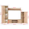 vidaXL TV Wall Unit Sonoma oak Engineered wood, Metal Large TV Wall Unit