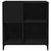 vidaXL Record Cabinet Black Engineered wood, metal Record Cabinet