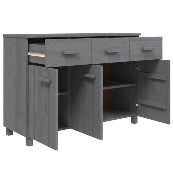 vidaXL Sideboard Dark Grey Solid Pine Wood, MDF Medium Buffet Sideboard