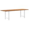 vidaXL Dining Table Light brown tabletop, white legs