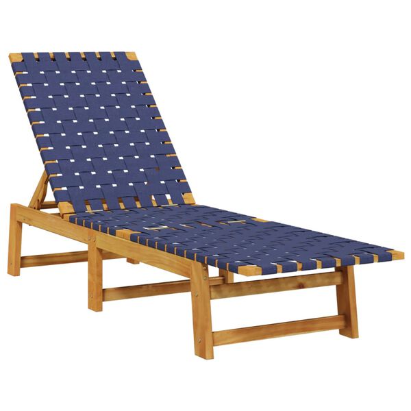 vidaXL Sun Lounger Dark Blue and Brown