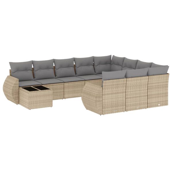 vidaXL Garden Sofa Set Beige, Light Grey