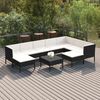 vidaXL Garden Lounge Set Black, Cream White