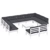 vidaXL Garden Lounge Set White, Anthracite