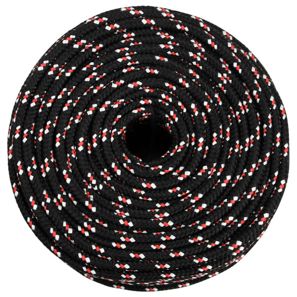 vidaXL Boat Rope Black 0.39 " 1640.4 ' Polypropylene