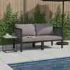 vidaXL 2-seater Sofa Anthracite Poly rattan Standard Seats Many