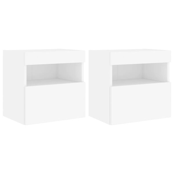 vidaXL TV Wall Cabinet Set of 2 White Engineered wood