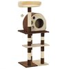 vidaXL Cat Tree Beige and Brown Particle board, Plush, Sisal 50 in tall