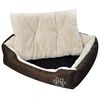 vidaXL Dog Bed Brown and Beige PU coated oxford and faux fur XXL Durable