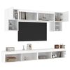 vidaXL 6 Piece TV Wall Units with LED White Engineered Wood