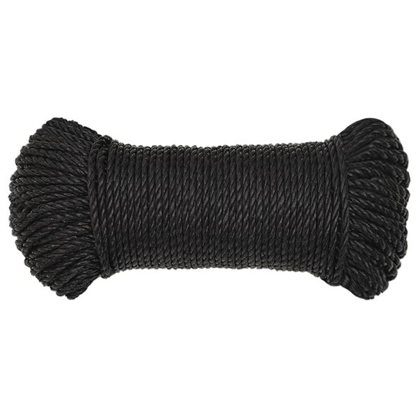vidaXL Work Rope Black 0.31 " 328.1 ' Polypropylene