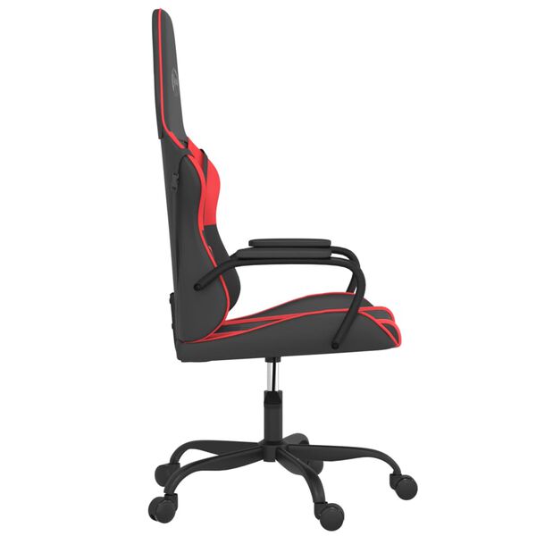 vidaXL Gaming Chair Black and Red Faux leather Medium Height-Adjustable