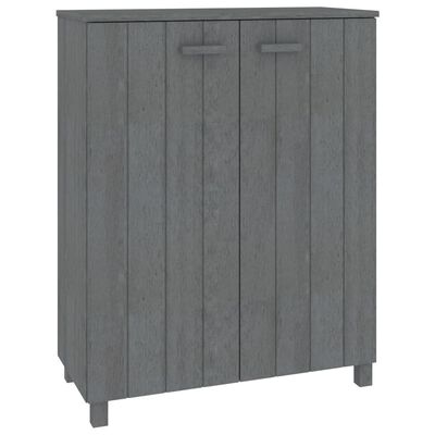 vidaXL Shoe Cabinet Dark Grey 33.5"x15.7"x42.5" Solid Wood Pine
