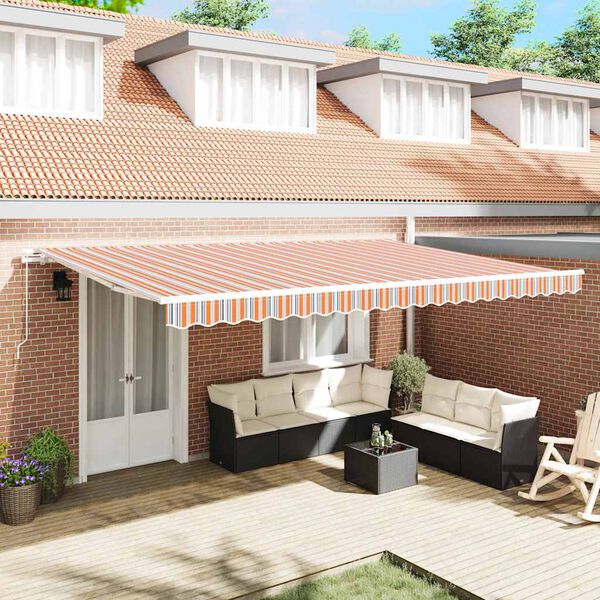 vidaXL Retractable Awning Multicolour 196.85" x 118.11
