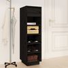 vidaXL Shoe Cabinet Black 11.8x13.4x41.3" Solid Wood Pine