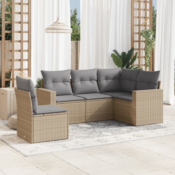vidaXL Garden Sofa Set Beige, Light Gray