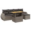 vidaXL Garden Sofa Set Grey PE rattan, powder-coated steel Large