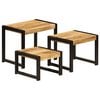 vidaXL Side Table Set of 3 Brown and Black