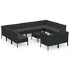 vidaXL Garden Lounge Set Black