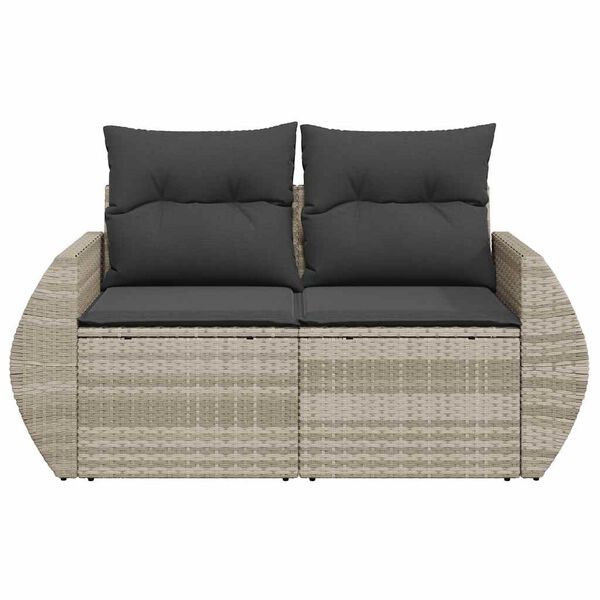 vidaXL Garden Sofa Light grey