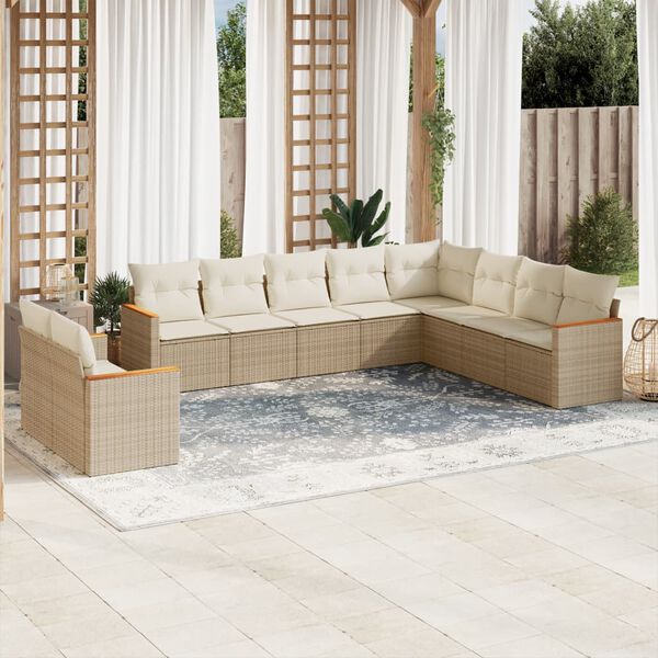 vidaXL Garden Sofa Set Beige