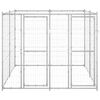 vidaXL Dog Kennel Silver Galvanized steel Large Dog Kennel Square