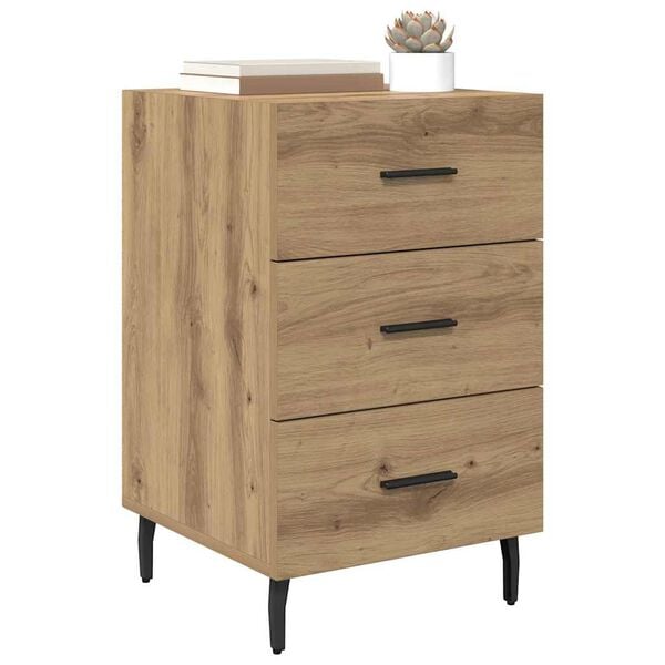 vidaXL Bedside Cabinet Artisan Oak 15.75 x 15.75 x 25.98 in