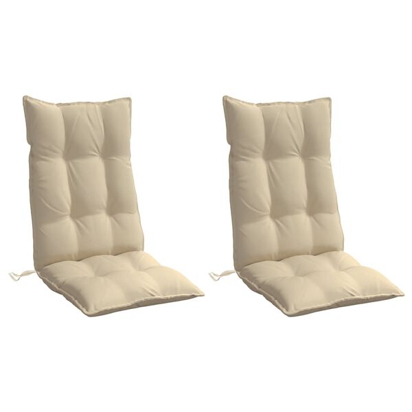 vidaXL Highback Chair Cushion Set of 2 Beige