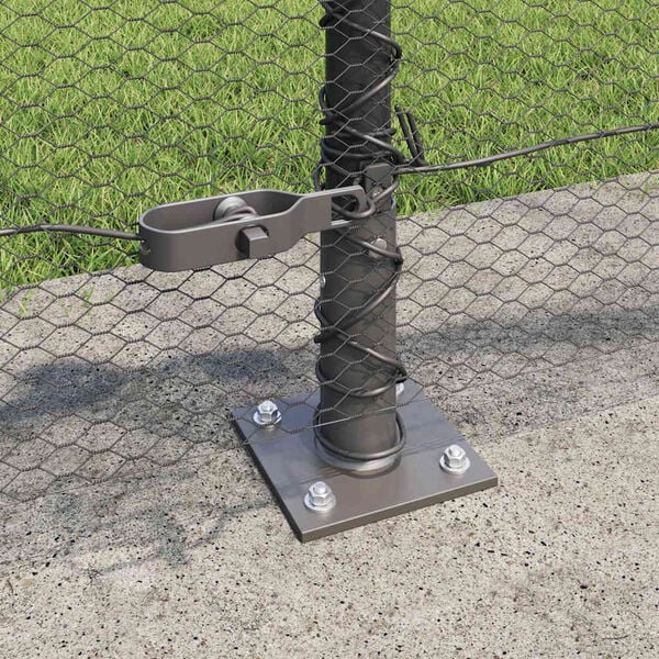 vidaXL Fence Post Grey 82.02 x 1.64 ft (0.51 in mesh) Steel
