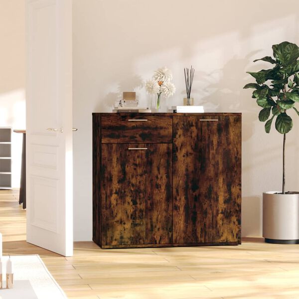 vidaXL Sideboard Smoked Oak Engineered Wood Medium Adjustable Armrests