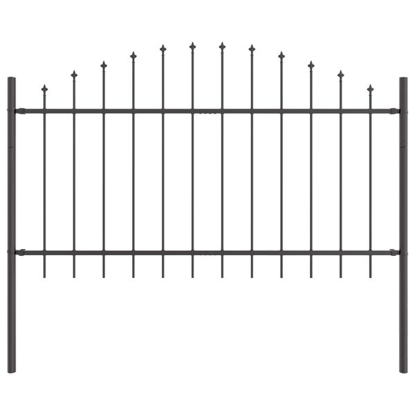 vidaXL Garden Fence 8 pcs Grey 170 x 140 cm Powder-Coated Steel
