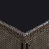 vidaXL Dining Table Brown PE rattan Medium Durable Dining Table