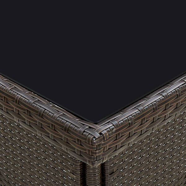 vidaXL Dining Table Brown PE rattan Medium Durable Dining Table