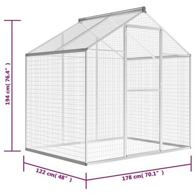 vidaXL Outdoor Aviary Aluminum 70.1"x48"x76.4"