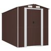 vidaXL Garden Shed Dark brown Galvanized Steel Large Storage