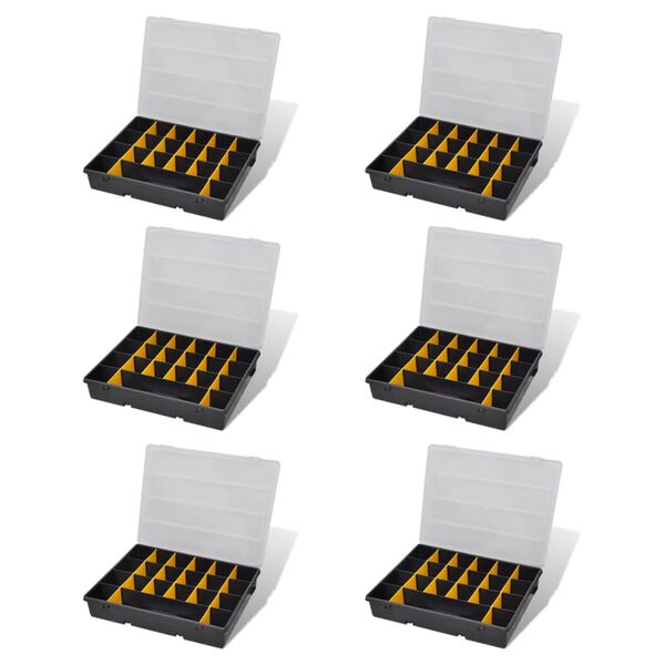 vidaXL Storage Box Sort Case 6 pcs