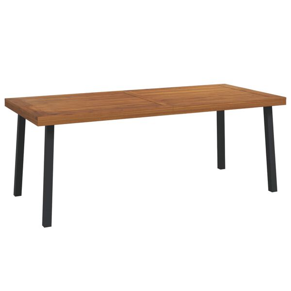vidaXL Garden Table Wood and Metal Solid acacia wood, powder-coated metal