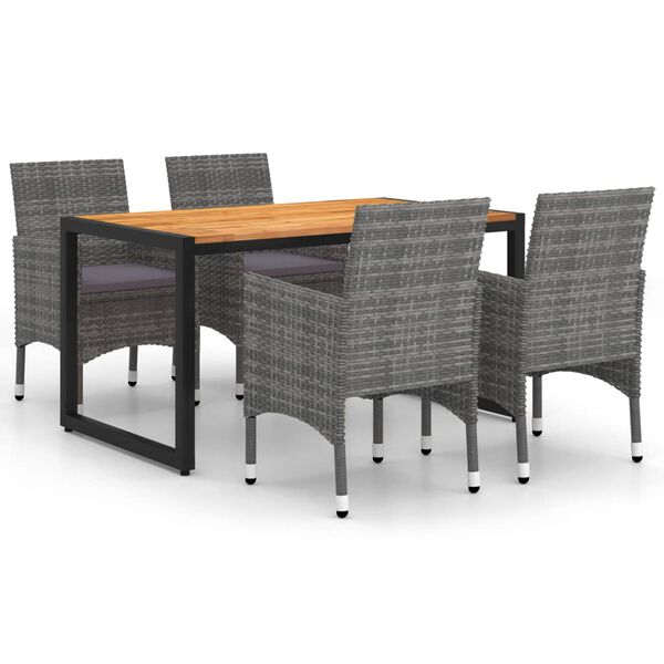 vidaXL 5 Piece Patio Dining Set Gray