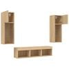 vidaXL TV Wall Unit Set of 5 Sonoma Oak Engineered Wood, Glass Medium
